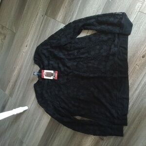 NWT Adrianna  Papell Lace Overlay Front Sweatshirt